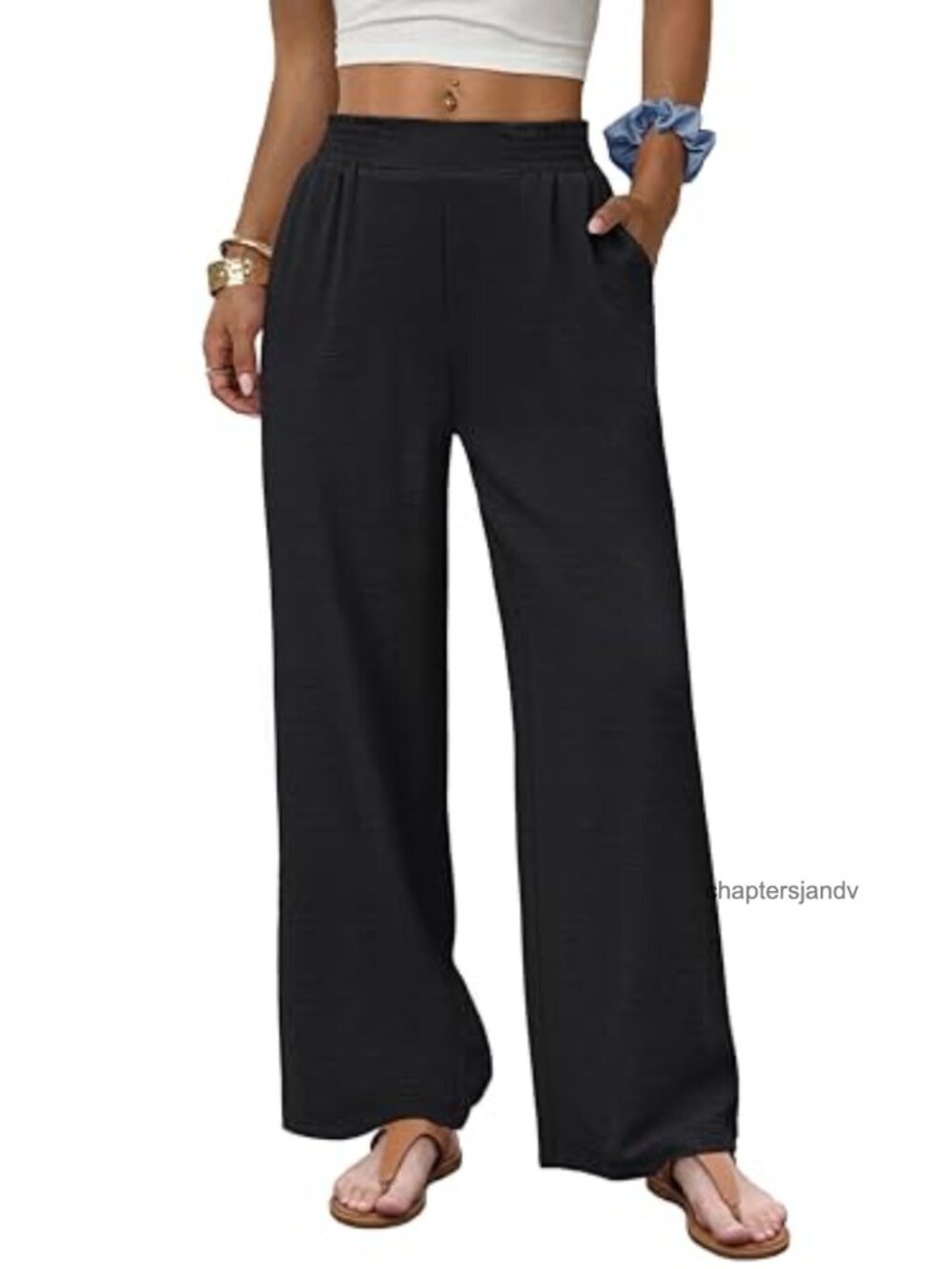 Wide Leg Palazzo Pants for Women with Pockets High Waist Casual Summer